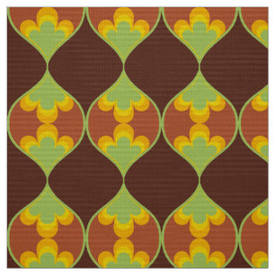 retro mod 60s 70s flower fabric pattern