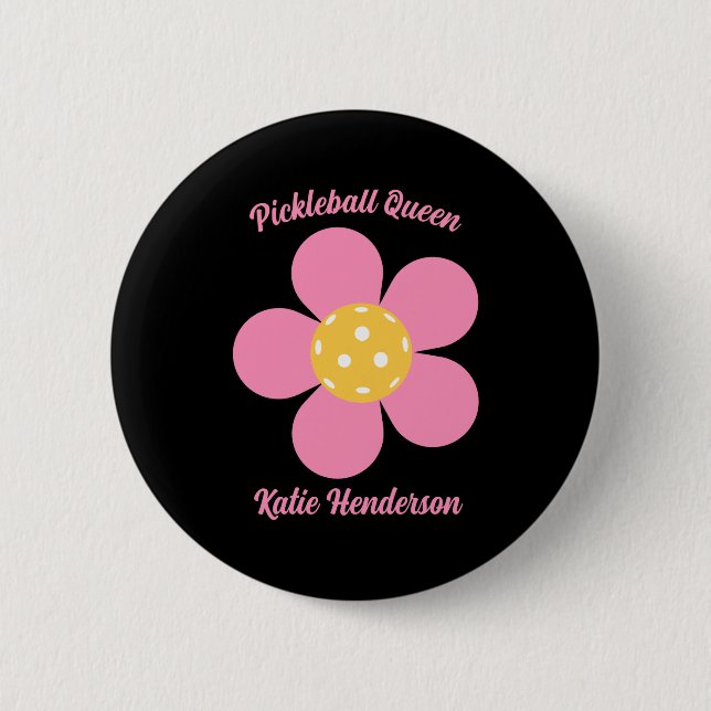 Retro Mod 70s Ckleball Flower D  6 Cm Round Badge (Front)