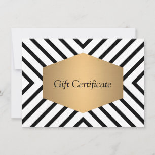 Retro Mod Black and White Pattern Gift Certificate