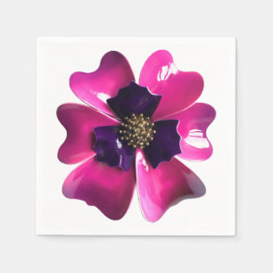 Retro MOD Flower - Purple Pink Tropical Orchid Napkin