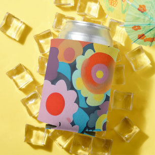 Retro mod flowers can cooler
