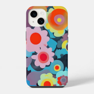 Retro mod flowers iPhone 14 case
