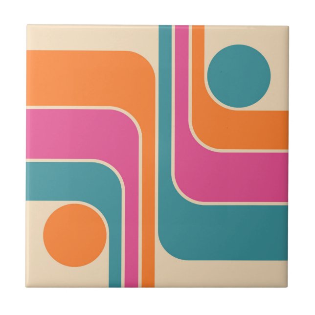 Retro Mod Geometric Design Tile (Front)