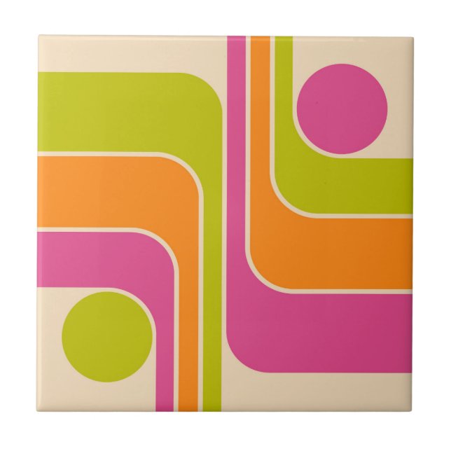 Retro Mod Geometric Design Tile (Front)