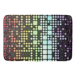 Retro Mod Geometric Groovy Funky Neurogender Pride Bath Mat