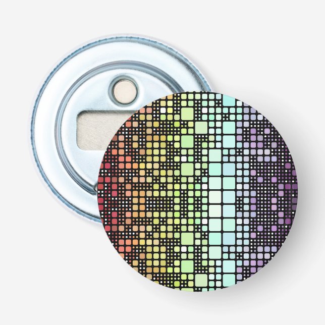 Retro Mod Geometric Groovy Funky Neurogender Pride Bottle Opener (Front)