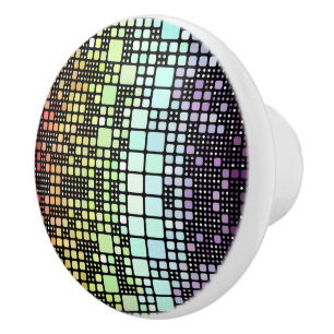 Retro Mod Geometric Groovy Funky Neurogender Pride Ceramic Knob