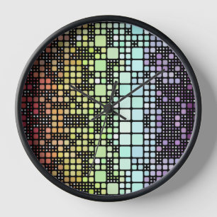 Retro Mod Geometric Groovy Funky Neurogender Pride Clock