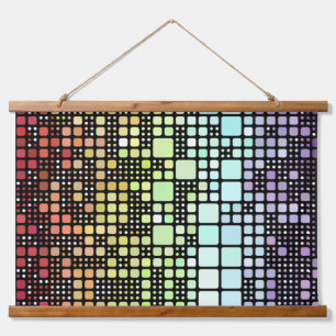 Retro Mod Geometric Groovy Funky Neurogender Pride Hanging Tapestry