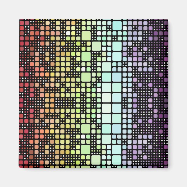 Retro Mod Geometric Groovy Funky Neurogender Pride Magnet (Front)