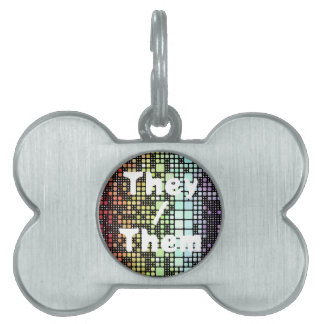 Retro Mod Geometric Groovy Funky Neurogender Pride Pet ID Tag