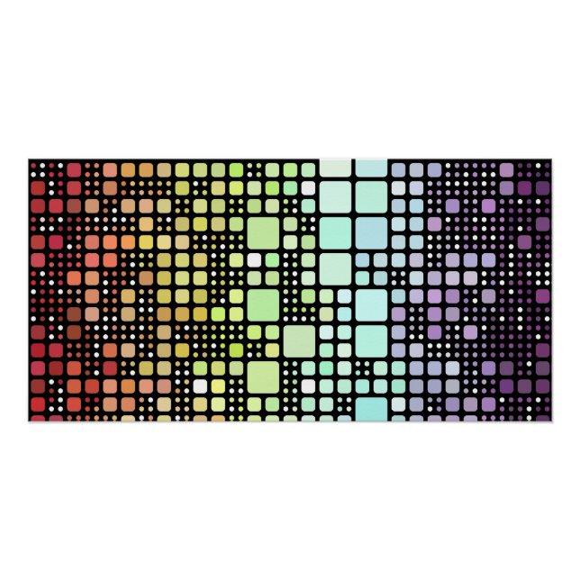 Retro Mod Geometric Groovy Funky Neurogender Pride Poster (Front)