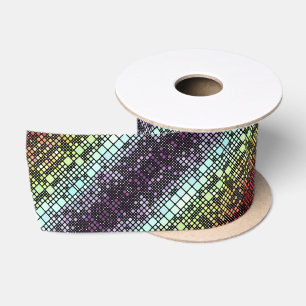Retro Mod Geometric Groovy Funky Neurogender Pride Satin Ribbon