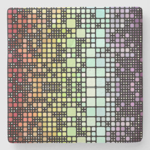 Retro Mod Geometric Groovy Funky Neurogender Pride Stone Coaster