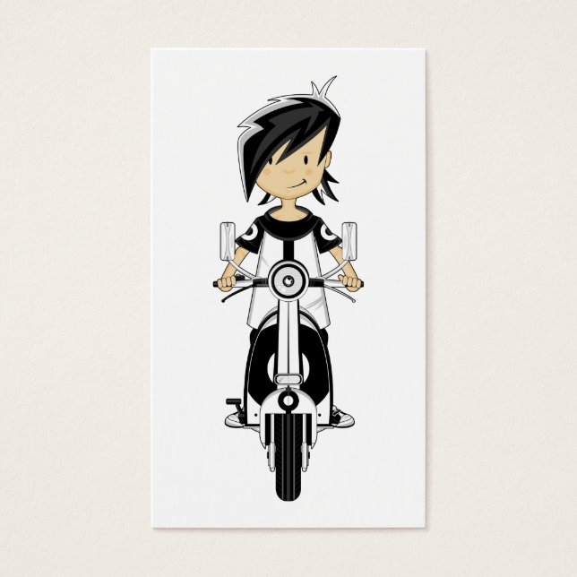 Retro Mod Girl on Scooter Bookmark (Front)