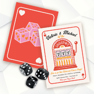 Retro Mod Hit the Jackpot Slot Machine Party Invitation