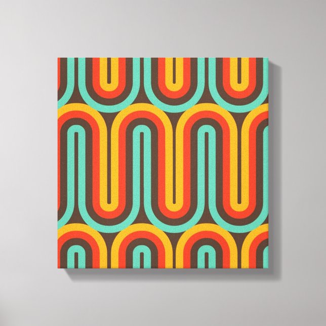 Retro Mod Mid Century Abstract Canvas Print (Front)
