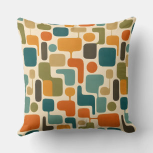 Retro Mod Mosaic Throw Pillow