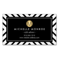 Retro Mod Pattern Gold Monogram Magnetic