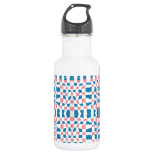 Retro Mod Pink Blue Chequerboard Abstract 532 Ml Water Bottle