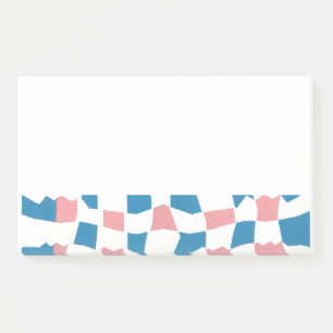 Retro Mod Pink Blue Chequerboard Abstract Post-it Notes