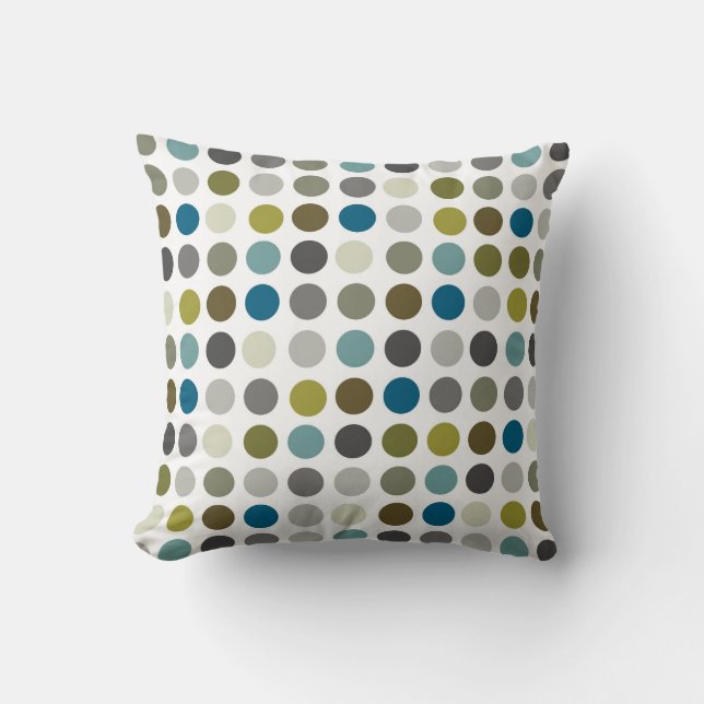 Retro Mod Polka Dot Pattern Cushion (Front)