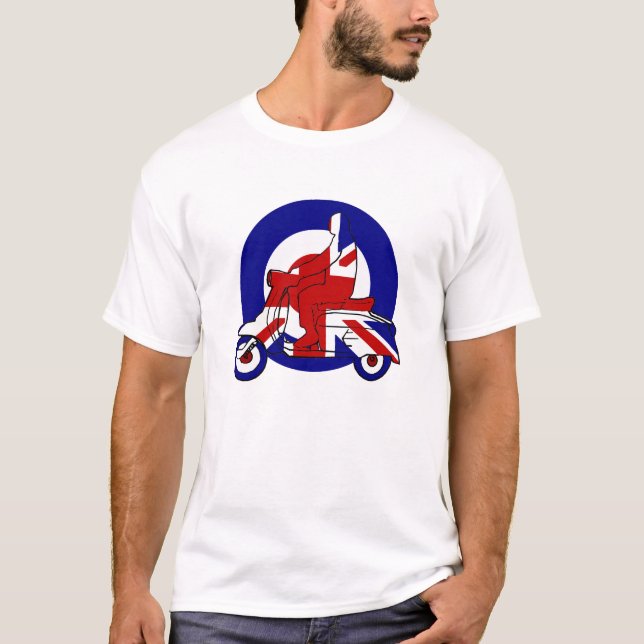 Retro Mod Scooter Boy UK T-Shirt (Front)
