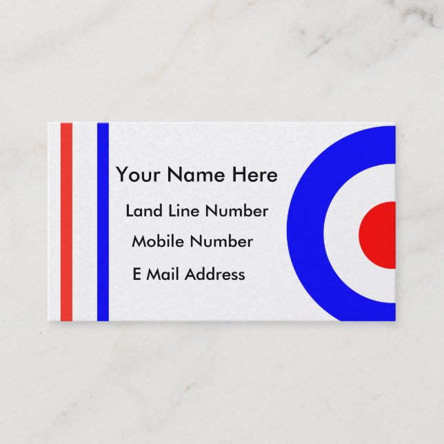 Retro Mod Scooter Personal Contact Card (Front)