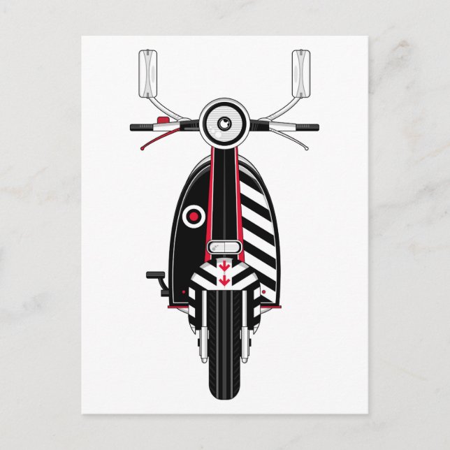 Retro Mod Scooter Postcard (Front)