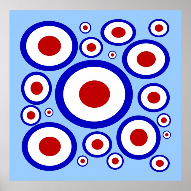 Retro Mod sixties circle pattern Poster (Front)