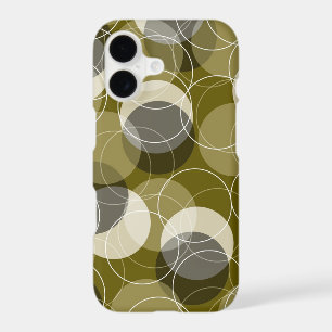 Retro Mod Skinny Gold Rings And Dots Art Pattern