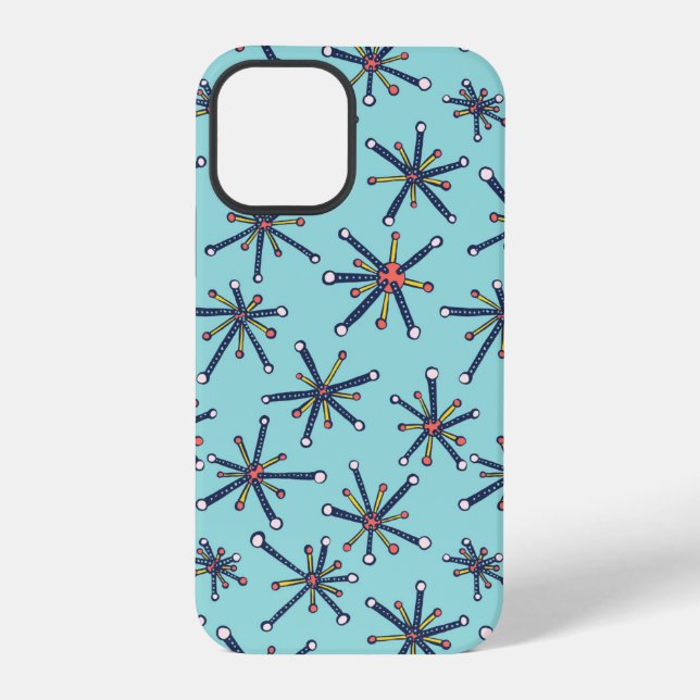 Retro Modern Abstract Biology Pattern iPhone Case (Back)