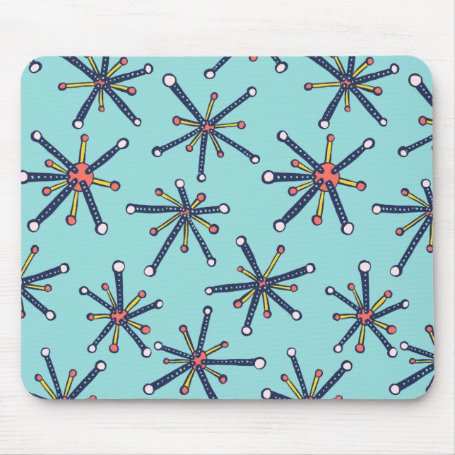 Retro Modern Abstract Biology Pattern Mouse Pad (Front)