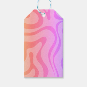 Retro Modern Abstract Liquid Swirl Pattern Pink Gift Tags
