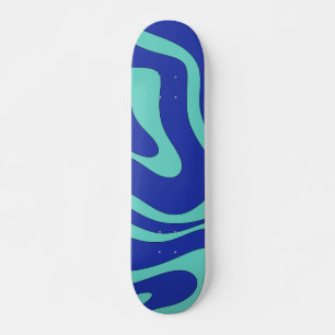 Retro Modern Abstract Liquid Swirl Pattern Skateboard