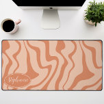 Retro Modern Abstract Marble Swirl Peach Desk Mat<br><div class="desc">Immerse yourself in a dance of colours with our Abstract Retro Modern Liquid Marble Wave Pattern. Evoking the dynamic fluidity of marbled surfaces and the charming aesthetics of retro-modern design, this pattern is a feast for the eyes. A symphony of vibrant colours swirls and flows in wave-like motions, creating a...</div>