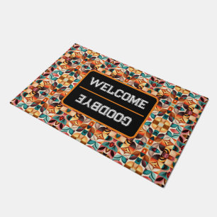 Retro Modern Abstract Squares Collection Doormat