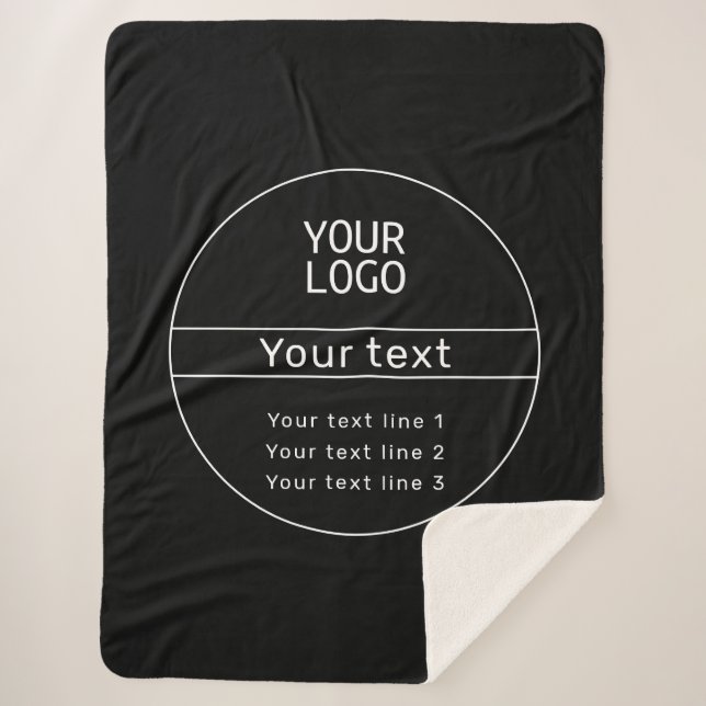 Retro-Modern add your own text Sherpa Blanket (Front)