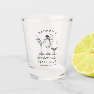 Retro Modern Bachelorette Weekend Party Shot Glass