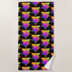 Retro Modern Basketball Ball Beach Towel