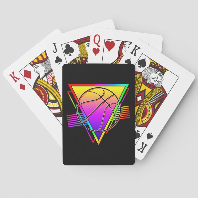 Retro Modern Basketball Ball Playing Cards (Back)