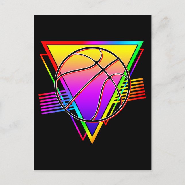 Retro Modern Basketball Ball Postcard (Front)