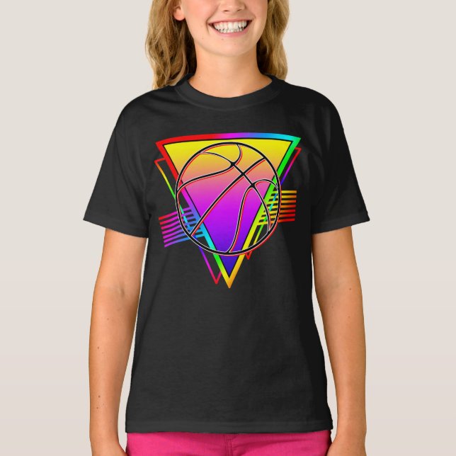 Retro Modern Basketball Ball T-Shirt (Front)