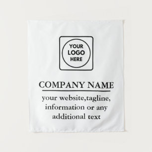 Retro Modern Black and White Custom Branding Art Tapestry