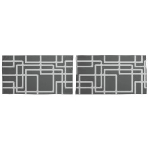 Retro Modern Blanched Slate Squares On Storm Grey Pillowcase