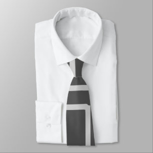 Retro Modern Blanched Slate Squares On Storm Grey Tie