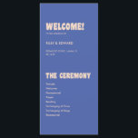 Retro Modern Blue & Beige Wedding Ceremony Programme<br><div class="desc">Retro Modern Blue & Beige Wedding Ceremony Program. Customize with bride and groom names,  your location and wedding date,  order of service,  and bridal party names at the back.</div>