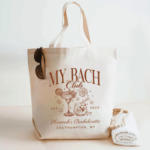 Retro Modern Blue & Brown Bachelorette Weekend Tot Tote Bag