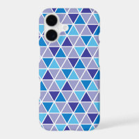 Retro Modern Blue Triangles Geometric Pattern