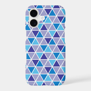Retro Modern Blue Triangles Geometric Pattern